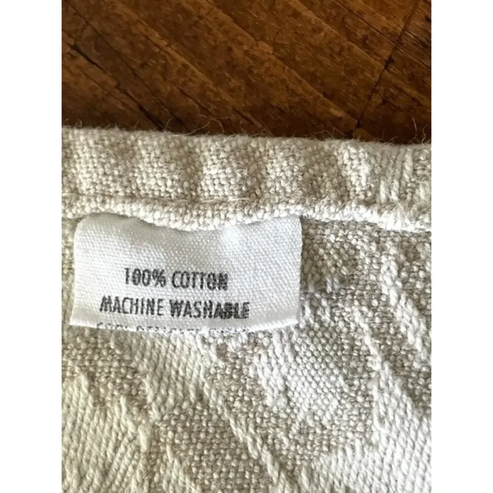 Ivory Floral Damask Cotton Napkins Set of 6 Woven Jacquard Table Linens